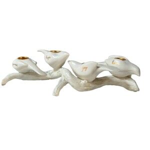 HALLMARK 2008 Peace Hope Joy Love White Doves Perched on a Branch Candle Holder